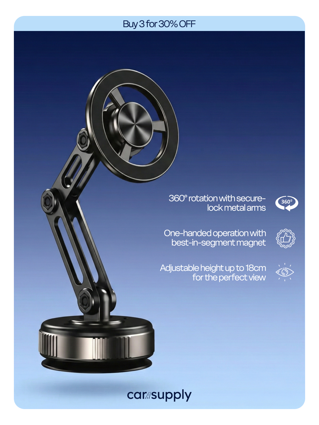 Carsupply MagLock Pro™ | Magnetic Phone Holder