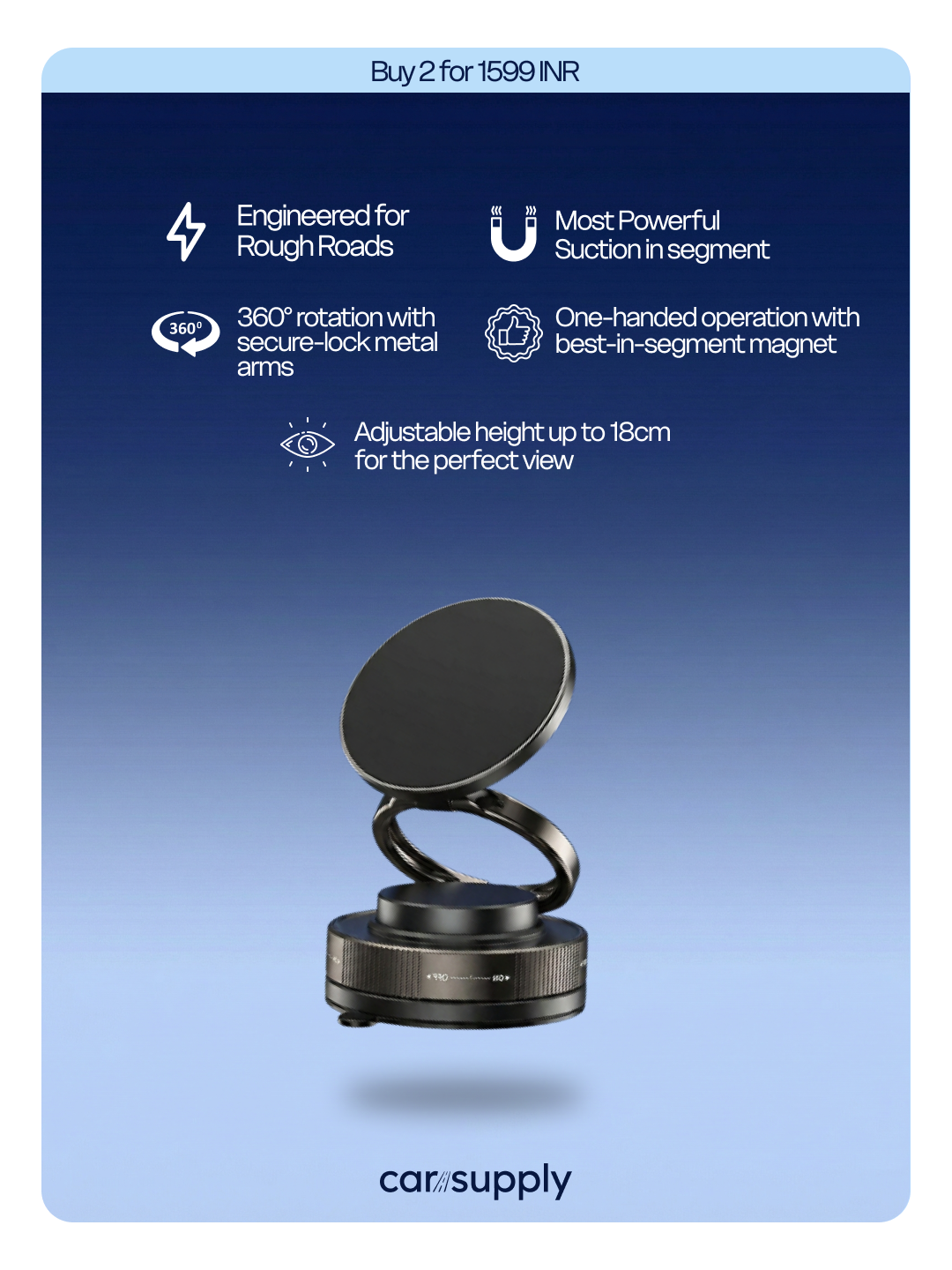 Carsupply MagLock Lite™ | Magnetic Phone Holder